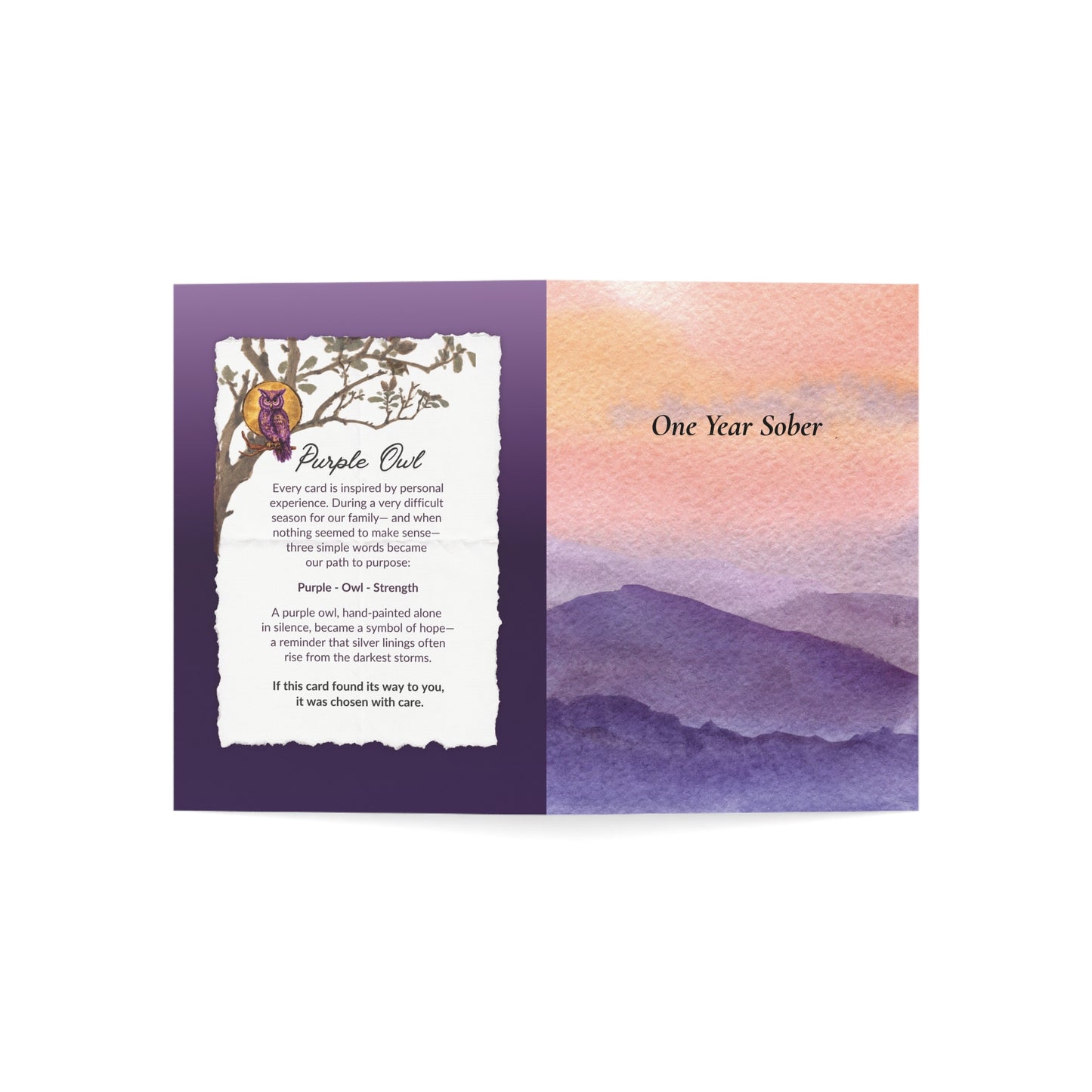 1 Year Sobriety Card - One Year Sober Anniversary Greeting Card - Recovery Celebration