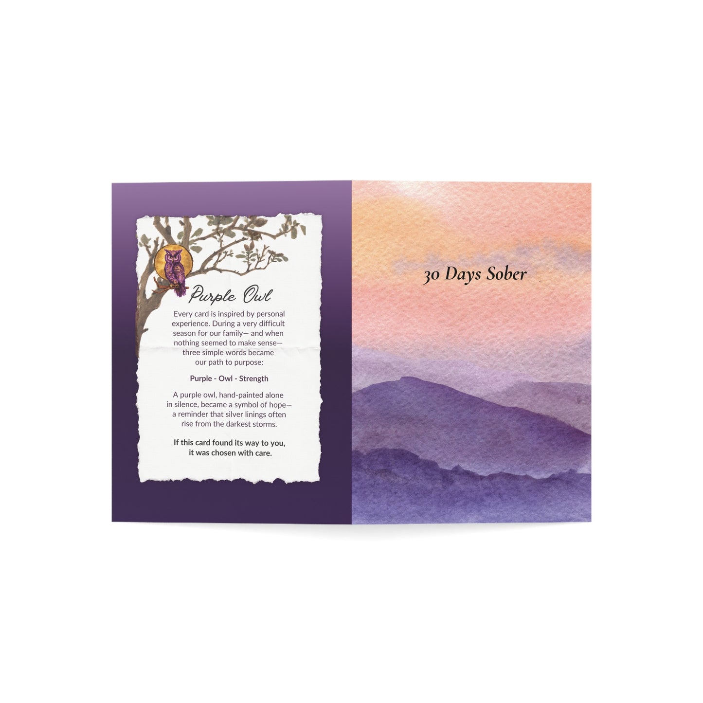 30 Days Sober Card - One Month Sobriety Milestone Greeting Card - Recovery Encouragement