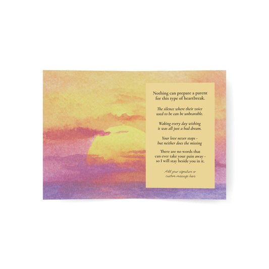 Child Loss Sympathy Card — "I Will Stay Beside You" Grief Support Card (Single or Multi-Pack)