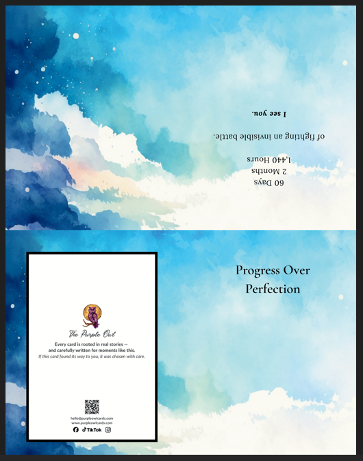 Printable 60 Days Sober Card – Sobriety Milestone Digital Download Greeting Card
