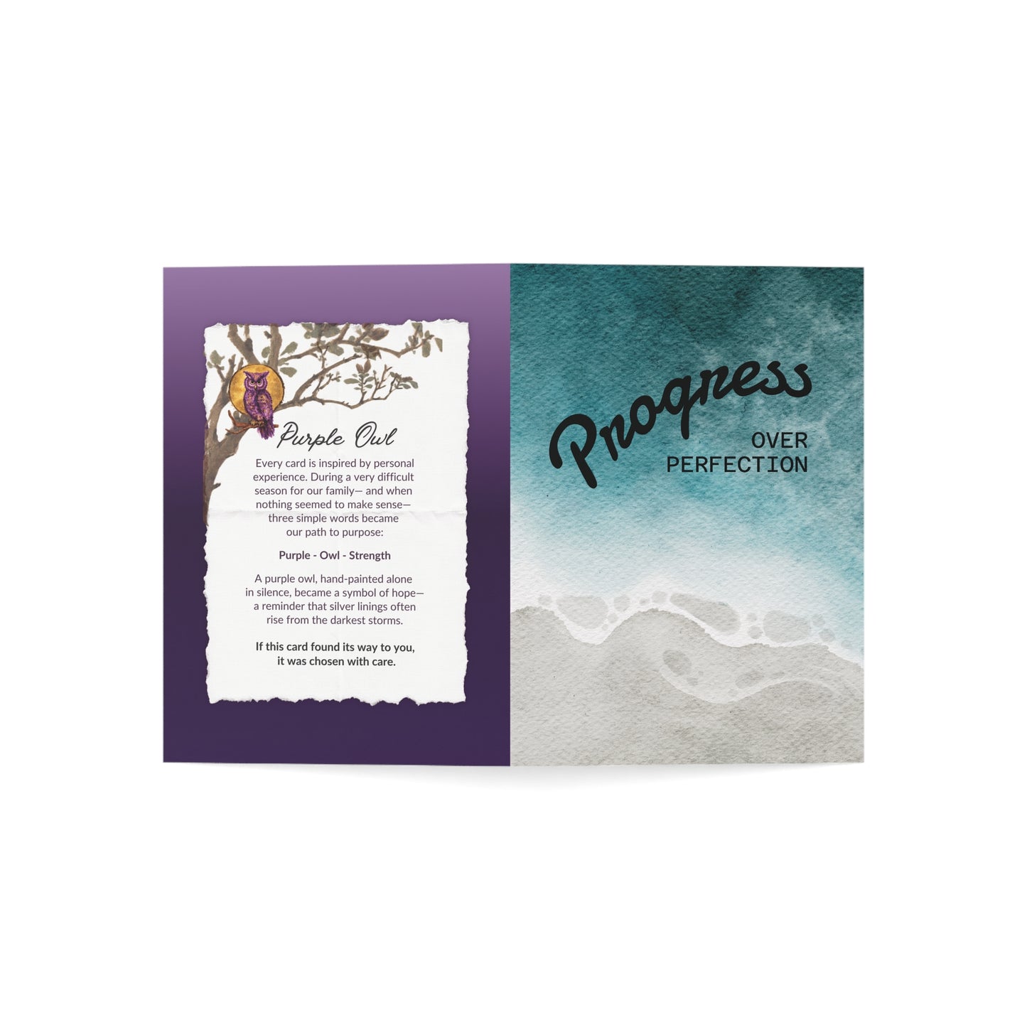 60 Days Sober Card - Two Month Sobriety Milestone Greeting Card - Progress Over Perfection