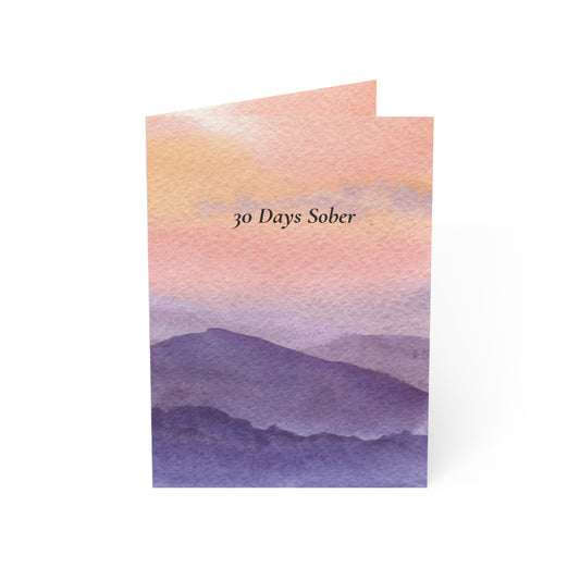 30 Days Sober Card - One Month Sobriety Milestone Greeting Card - Recovery Encouragement