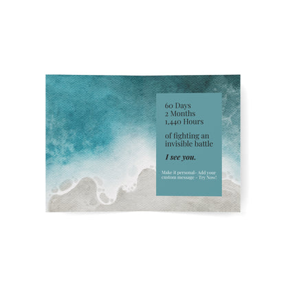 60 Days Sober Card - Two Month Sobriety Milestone Greeting Card - Progress Over Perfection