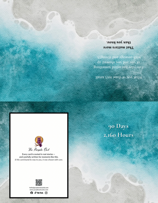 Printable 90 Days Sober Card – Sobriety Milestone Card- instant download